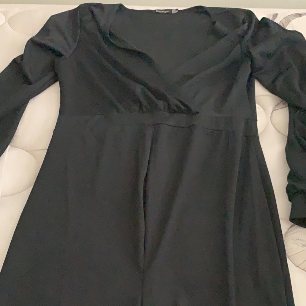 Black long sleeved maternity one piece